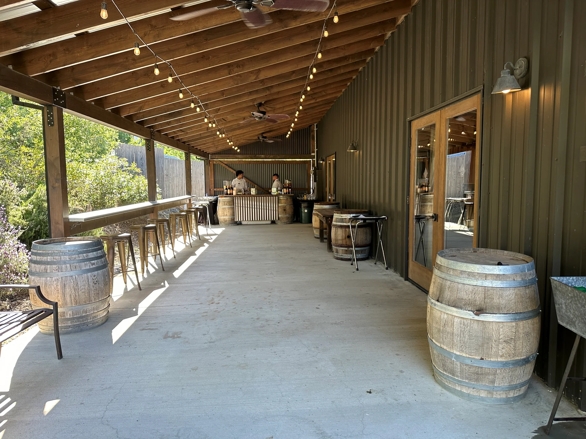 Outdoor covered breezeway