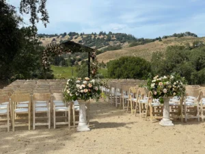 Outdoor Celebration of Life setting with views